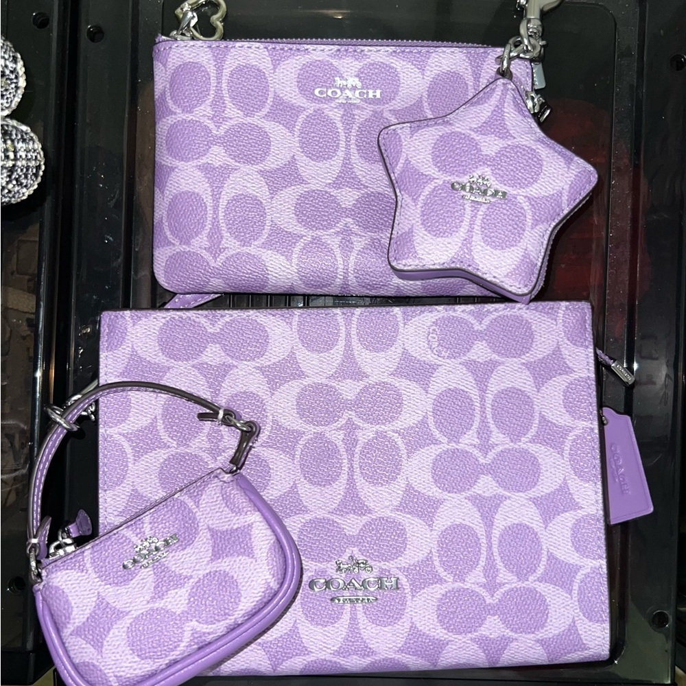 Coach Iris Slim Crossbody Bag, Wristlet, Star and Mini Nolita Charm Set